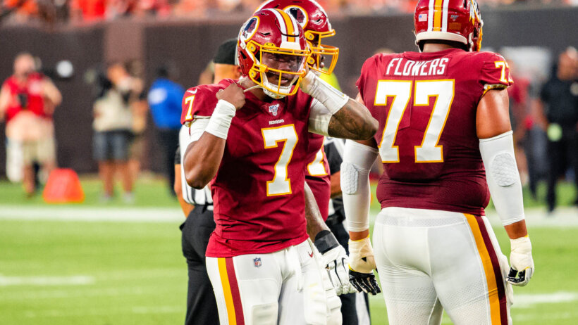 Dwayne Haskins with the Redskins in 2019