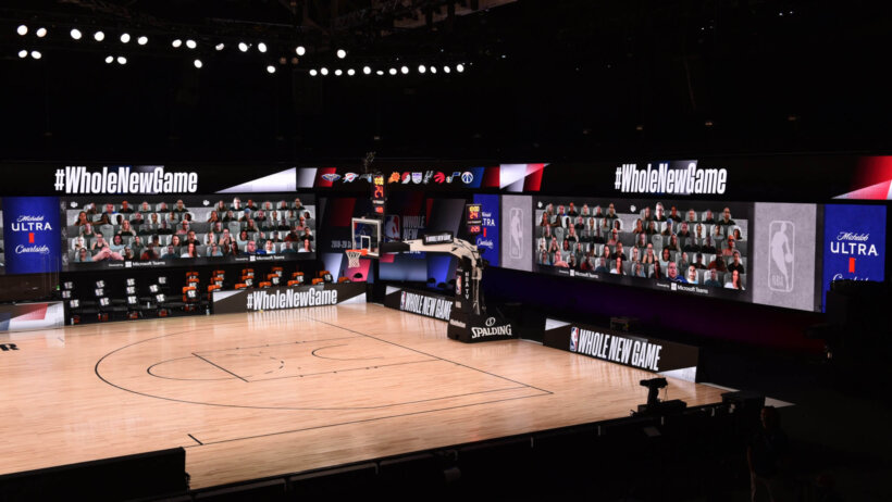 NBA's court at Disney