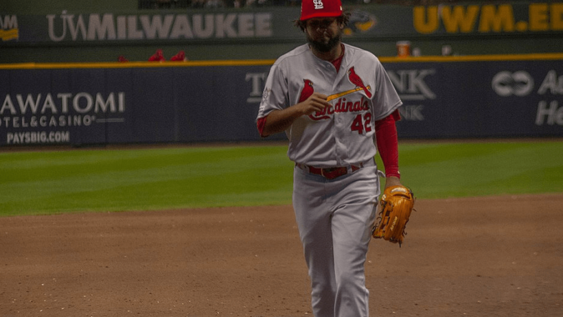 Jose Martinez walking off the field