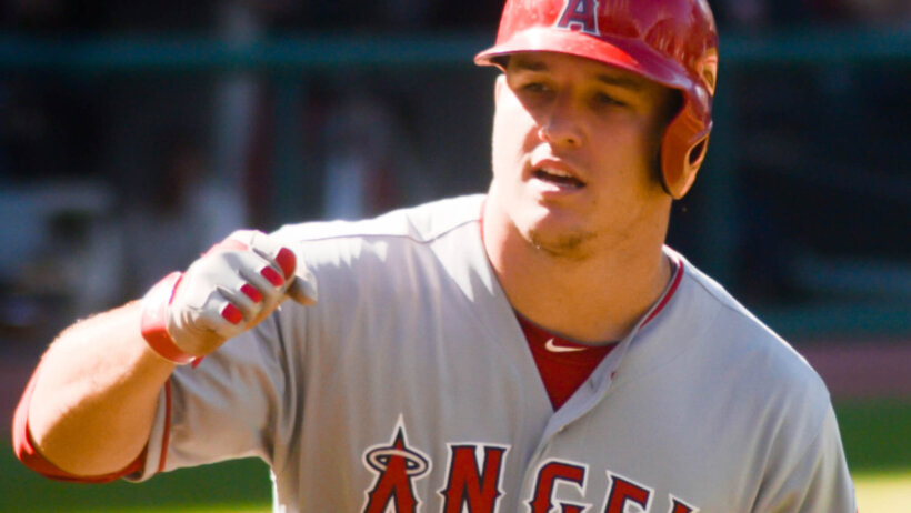 Mike Trout rounding the bases