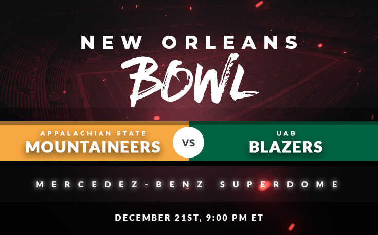 New Orleans Bowl Appalachian State Mountaineers vs UAB Blazers
