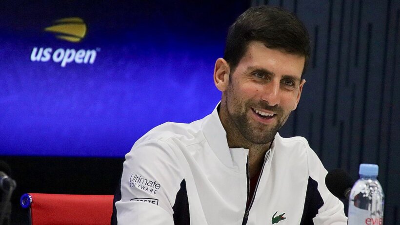 Djokovic at his pre-tournament press conference in 2019