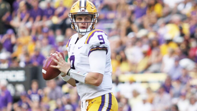 Heisman Trophy-winner Joe Burrow in the pocket