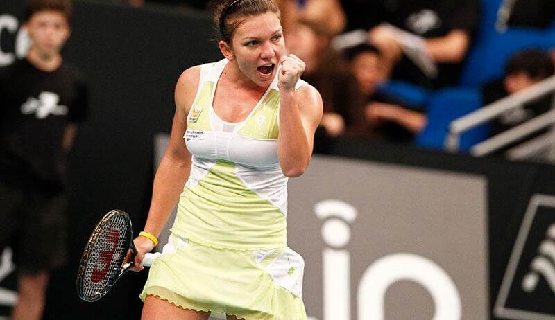 Simona Halep celebrating