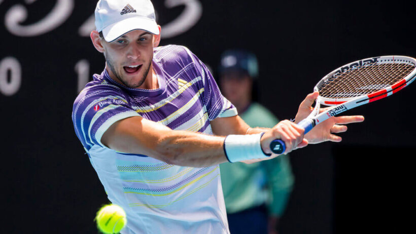 Dominic Thiem hitting a return shot