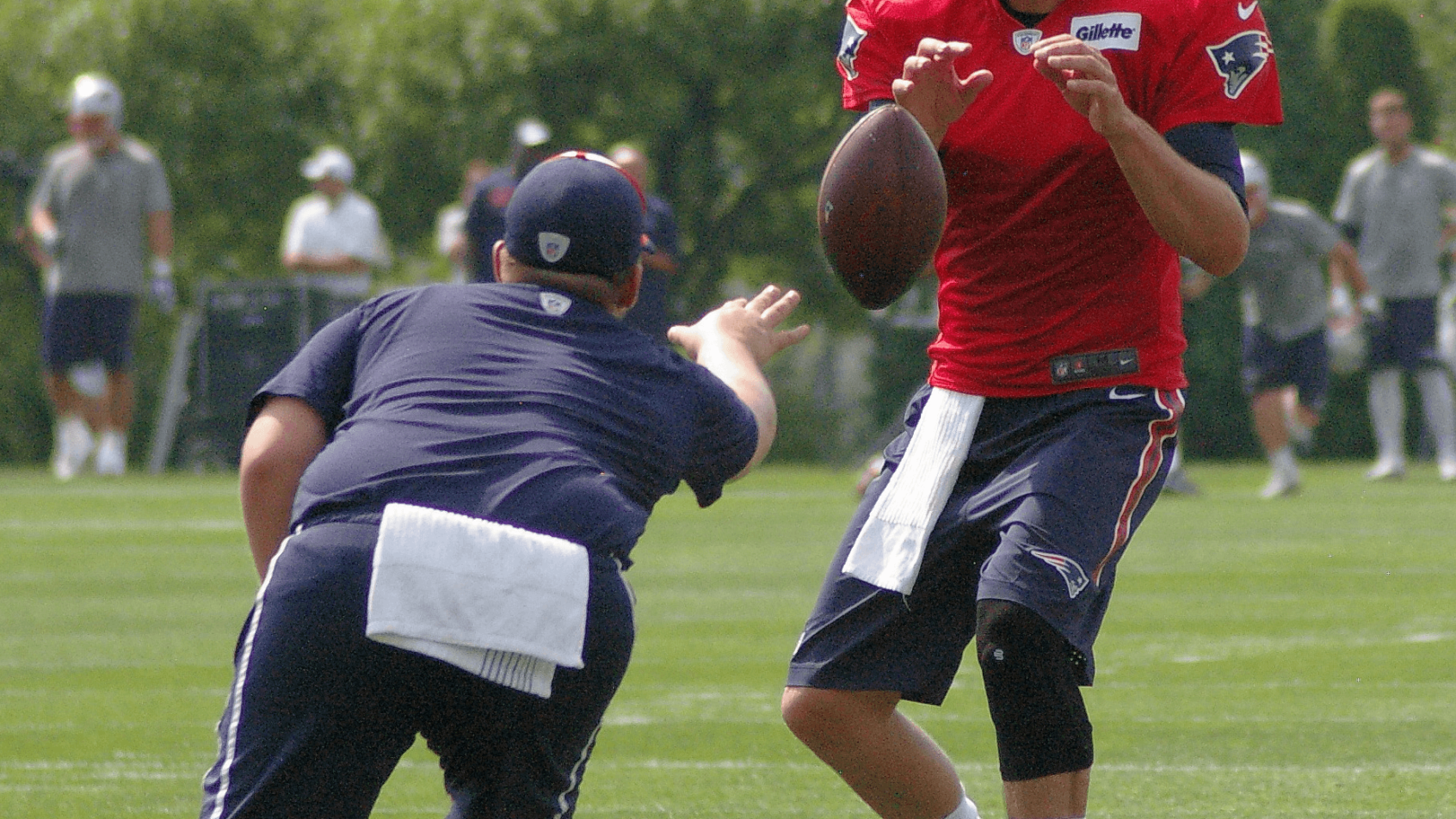 Tom Brady at Patriots practice