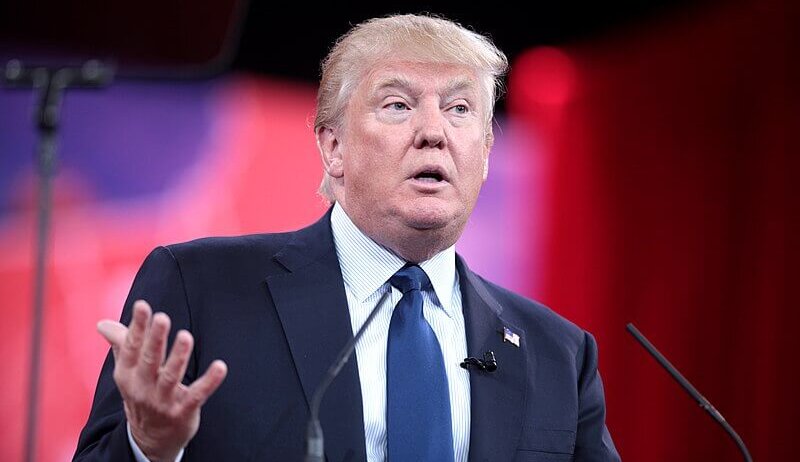 Trump on a debate stage