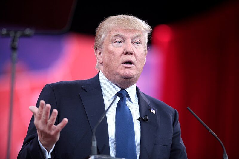 Trump on a debate stage