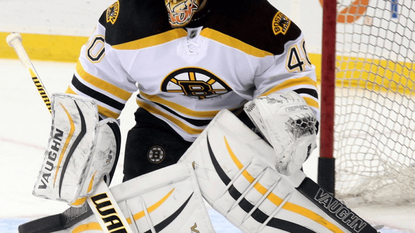 Tuukka Rask in net for the Boston Bruins