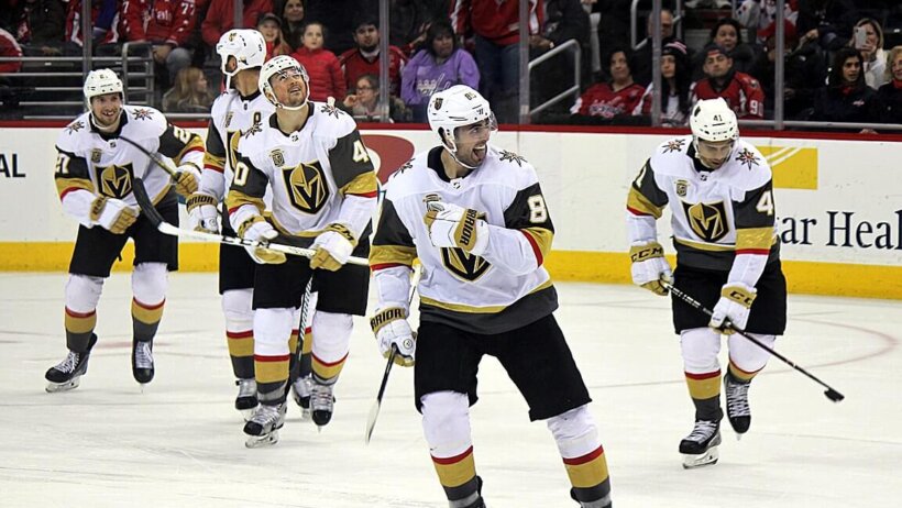 VGK players celebrating a goal