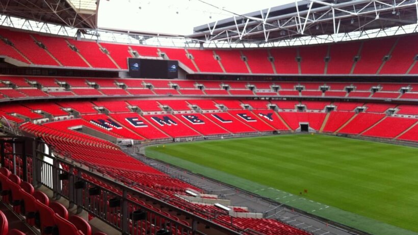 Wide shot of Wembley Stadium