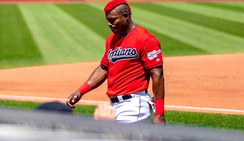 Yasiel Puig walking off the field