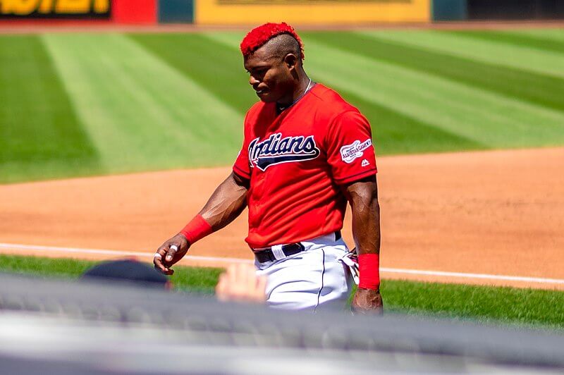 Yasiel Puig walking off the field