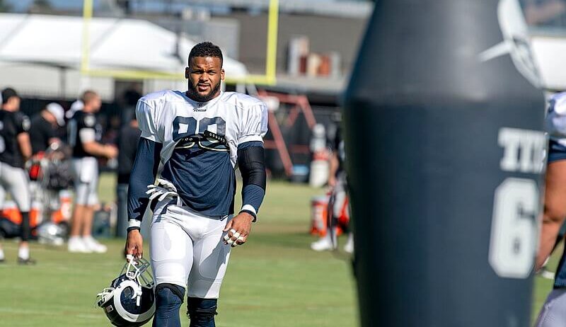 Aaron Donald at practice.
