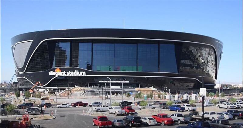 Allegiant Stadium from the outside.