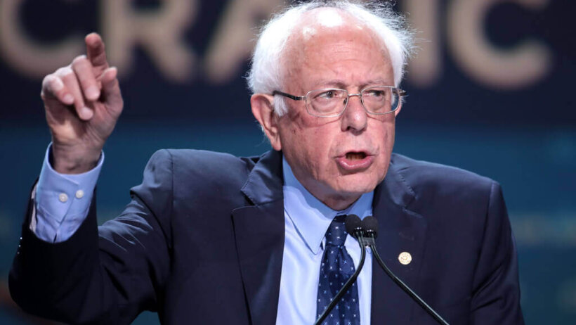 Bernie Sanders making a point