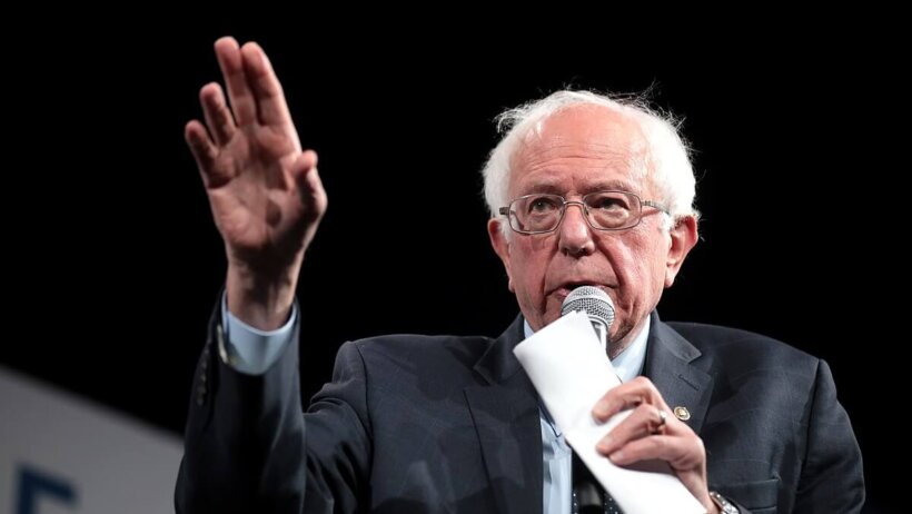 Bernie Sanders at a town hall.
