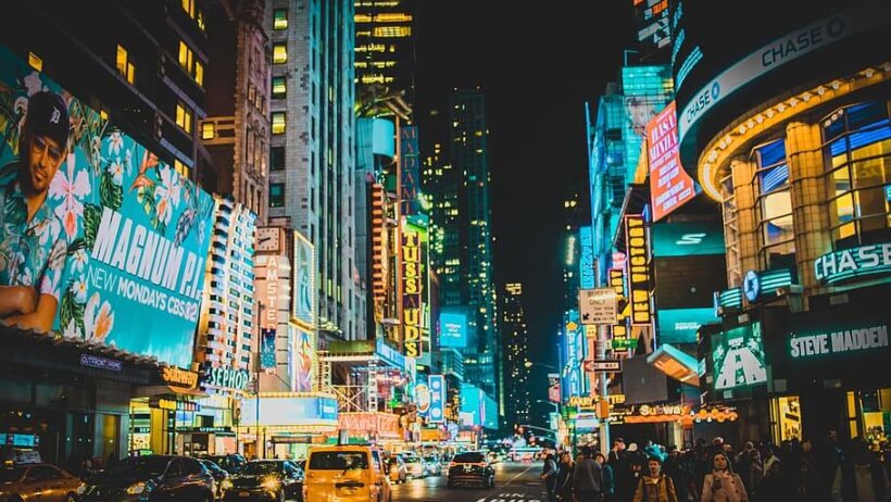 Broadway and Times Square area in New York City.