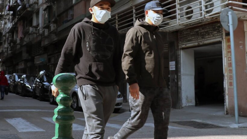 People wearing masks on the street