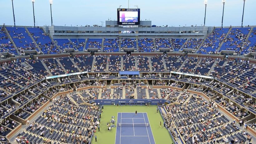 US Open tennis tournament stadium overhead iamge