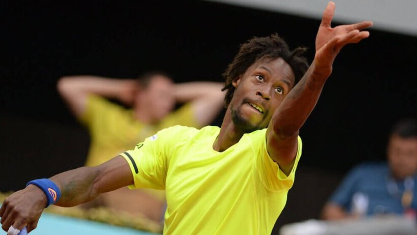 Gael Monfils about to serve