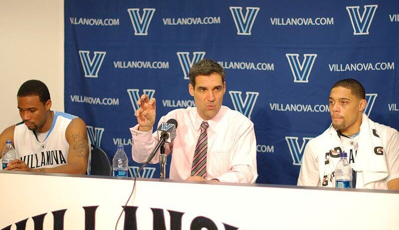 Jay Wright at a press conference.