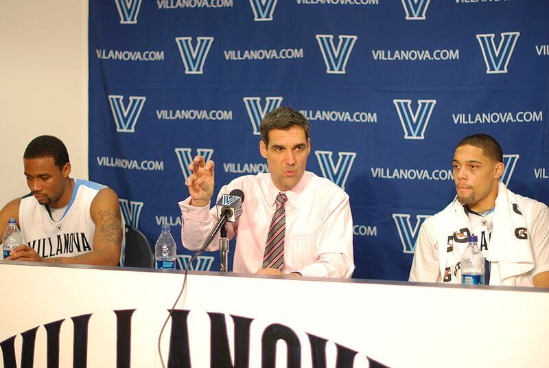 Jay Wright at a press conference.