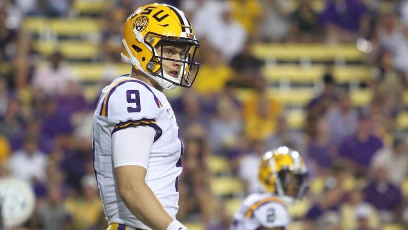 Joe Burrow on the field.
