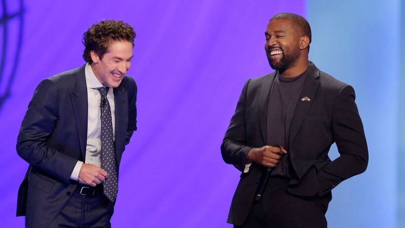 Kanye West and Joel Osteen on stage