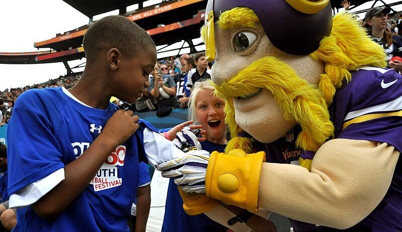 Minnesota Vikings mascot in Hawaii.
