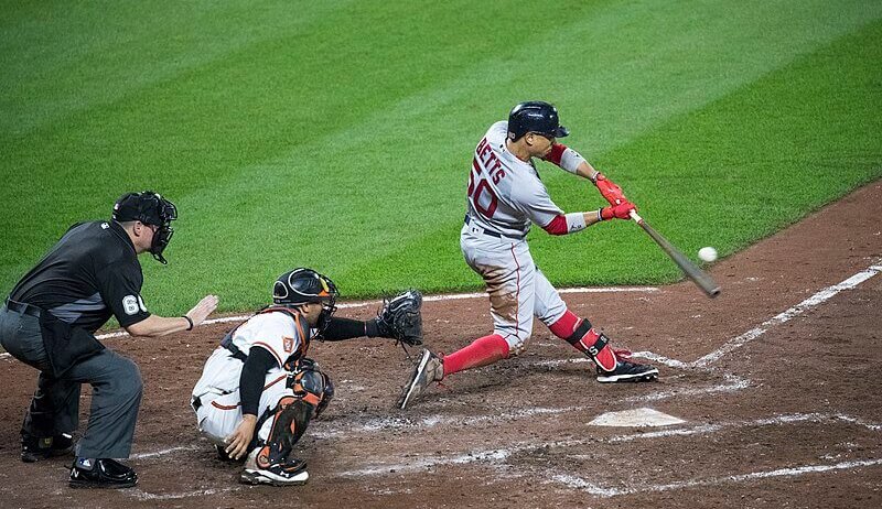 Mookie Betts at the plate.