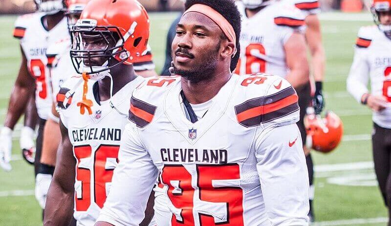 Myles Garrett walking off field