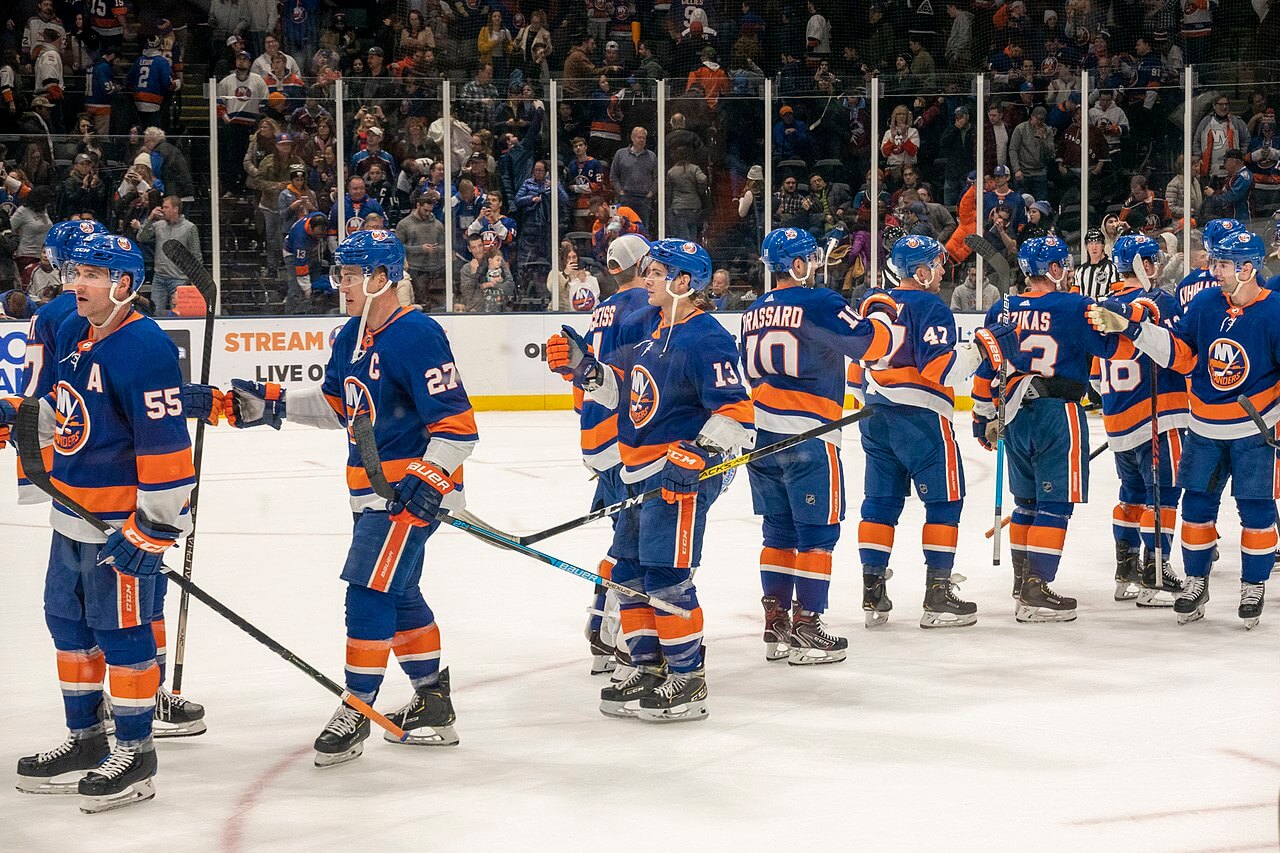 New York Islanders post-game celebration.