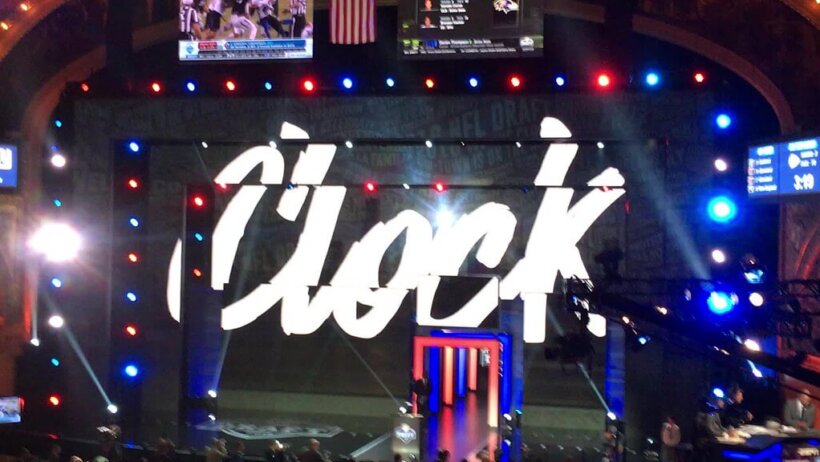On the clock at the NFL Draft.