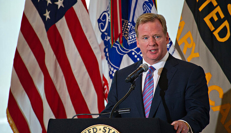 Roger Goodell at a speaking event.