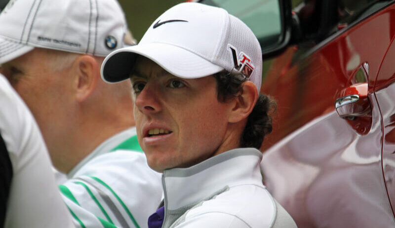 Rory McIlroy looking around