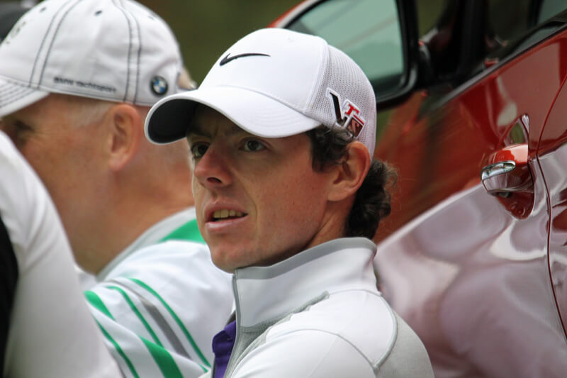Rory McIlroy looking around