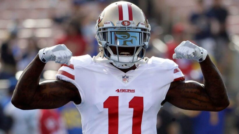 49ers wide receiver on the field.