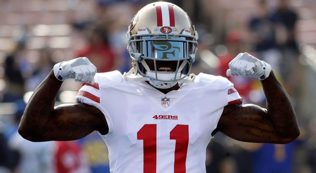 49ers wide receiver on the field.