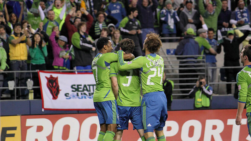 Seattle Sounders celebrate a goal