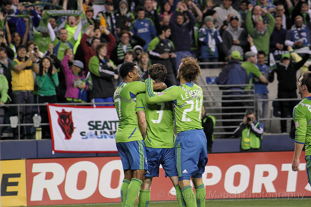 Seattle Sounders celebrate a goal