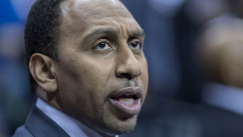 Stephen A Smith on set.