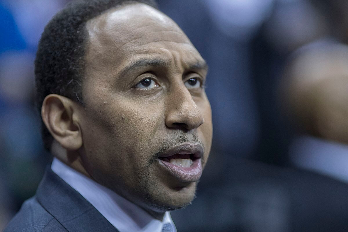Stephen A Smith on set.
