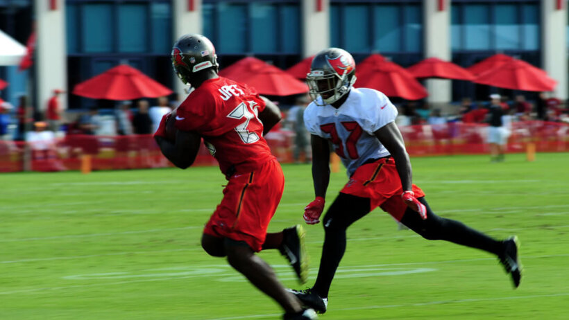 Bucs on the practice field.