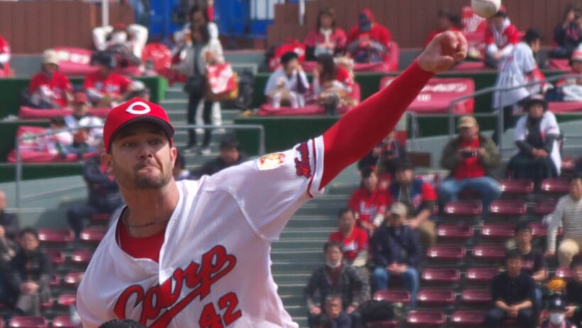 Hiroshima Carp left-hander Kris Johnson.