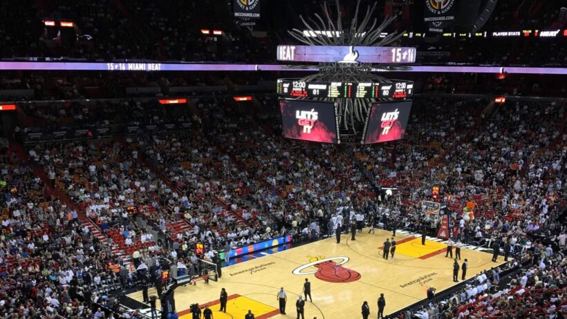 Miami Heat playing a home game
