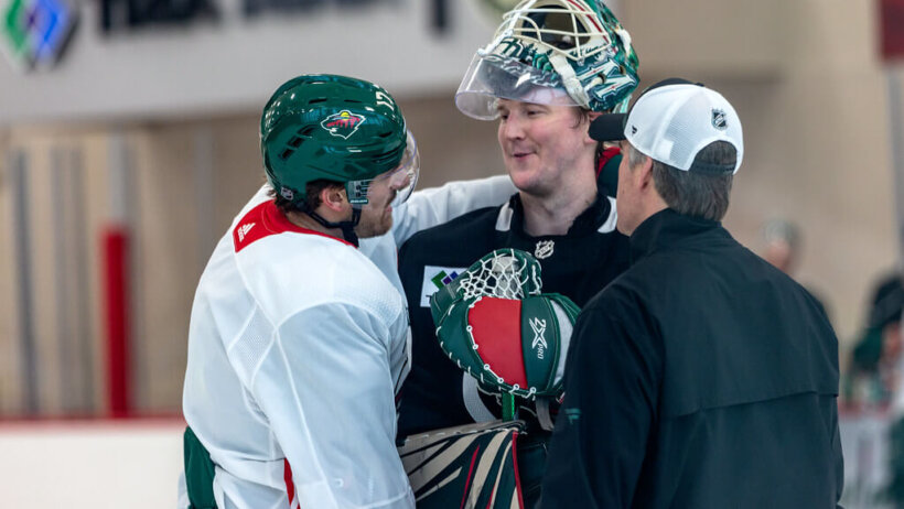 Minnesota Wild at practice.