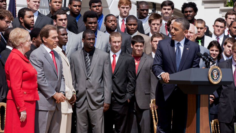 Nick Saban at the White House