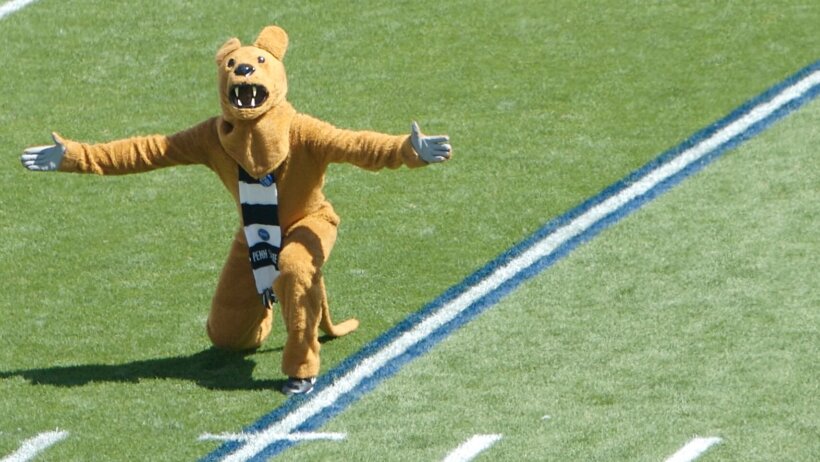 Penn State mascot on the field.