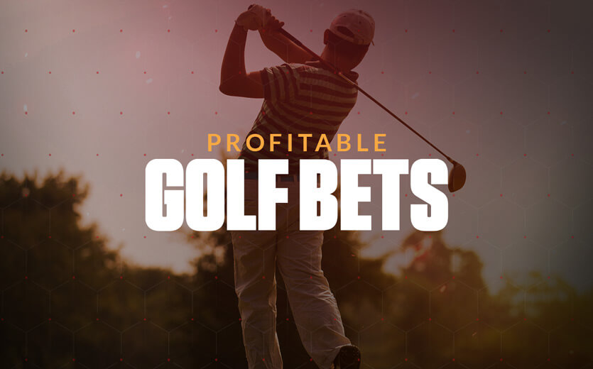 profitable golf bets text overlay with golfer swinging